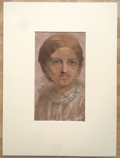 fig 1. Follower of George Richmond, Portrait of a young lady, head and shoulders, chalk