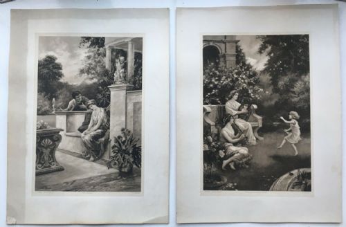 fig 1. After D C Milton, 2 19th Century Antique Classical Print Engravings Published by F R London