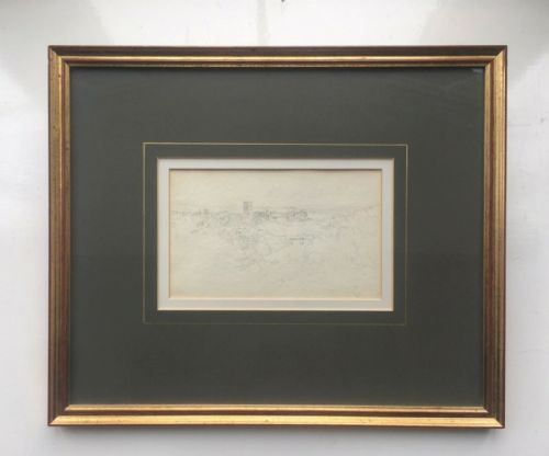 fig 1. Lieutenant Colonel Robert Batty (1789 -1848) Original Early 19th Century Pencil Drawing of Richmond Castle with Gallery Labels and Attribution Verso.