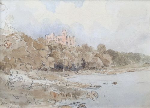 Attributed Myles Birket Foster, Norham Castle, Original Antique Watercolour