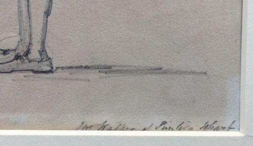 fig 1. Triptych of Original English 19th Century Antique Signed Pencil & Wash Drawings of Figurative Studies