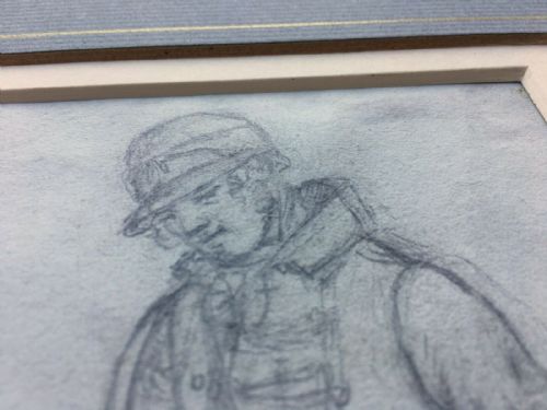 fig 2. Thomas Uwins RA RWS Original 19th Century English Antique Drawing Sketch Standing Sports Person Hunting Gun
