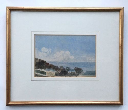 fig 1. Manner of John Ruskin Bonchurch Isle of Wight 1867 Original Antique Watercolour Landscape Painting