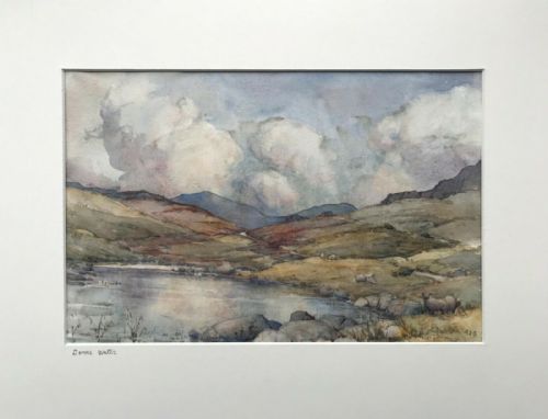 fig 1. Signed Original Antique Watercolour Painting, Devoke Water Lake District Cumbria