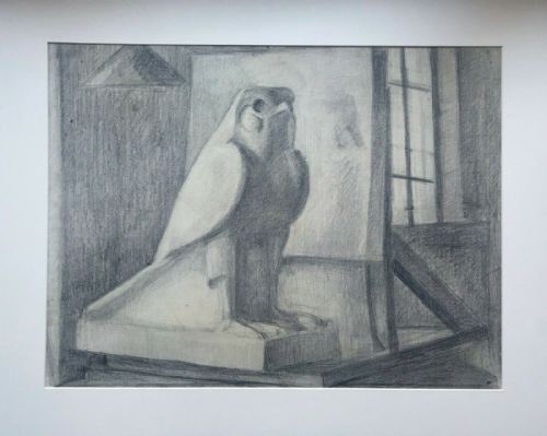 fig 1. J (Jean) Betourne French Signed Original Vintage 1935 Charcoal Drawing Still Life Study