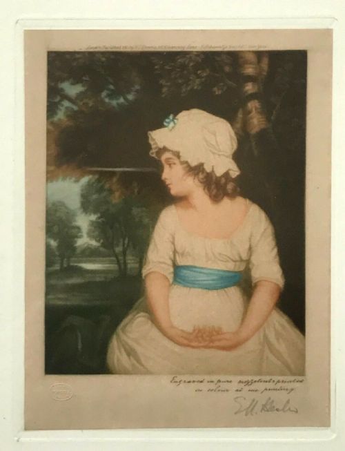 Em Hester After Joshua Reynolds Framed Ltd Edition Signed Mezzotint 'Simplicity'