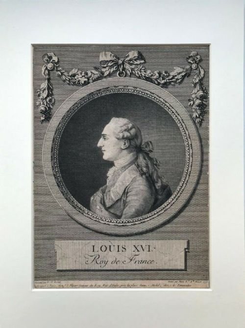 fig 1. Louis XVI 'Roy de France' RARE 1775 Original 18th Century Antique Engraving After L S Boizot