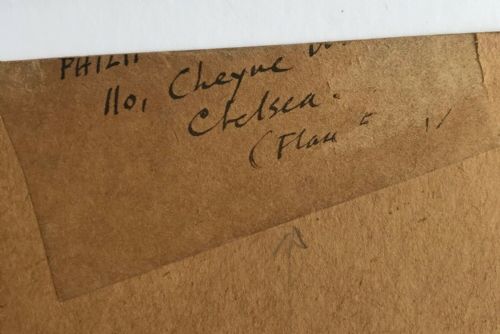 fig 2. 2 x British School Signed Original Early 20th Century Vintage Clown Costume Design Watercolour Paintings with Cheyne Chelsea Artist Address Verso
