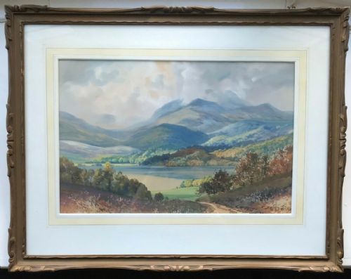 fig 1. George Trevor Signed Original English Watercolour Painting Lake District Cumbria