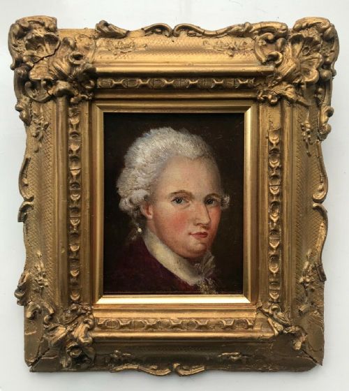 Regency Portrait Original Antique Oil Painting on Canvas Laid on Board of a Young Georgian Gentleman