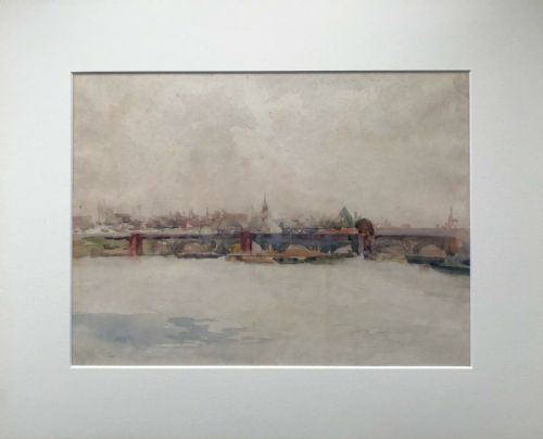 Alexander Jamieson, Bridge & River View of Paris, Original Antique Watercolour Painting