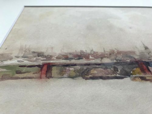 fig 2. Alexander Jamieson, Bridge & River view of Paris, Original Antique Watercolour Painting