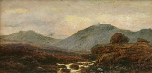 fig 1. EDGAR LONGSTAFFE Signed English School Original Antique Oil Painting on Board Great Links Tor Dartmoor North Devon England