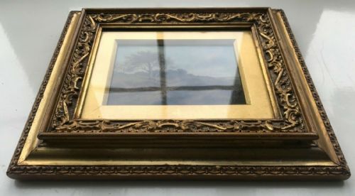 fig 1. W F Hardy Signed Original Antique Oil Painting on Wood Panel Sheep & Figures Landscape