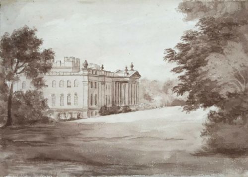 Original Antique Watercolour Painting Duncombe Park Helmsley Yorkshire Landscape