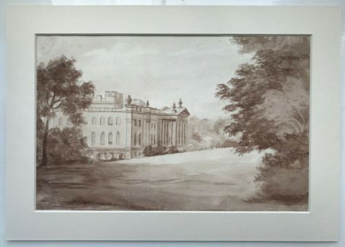 fig 1. Original Antique Watercolour Painting Duncombe Park Helmsley Yorkshire Landscape