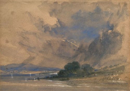 fig 1. Attrib. James Holland Original Antique Watercolour Painting English Landscape