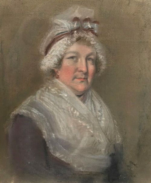 Manner of Hugh Douglas Hamilton Original Mid 19th Century Antique Pastel Portrait Study Painting of Jane Cambell Wife of Sir Alexander Young Spearman