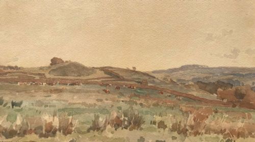 Fred Lawson Signed 1921 Original English Antique Watercolour Painting Sneaton Near Whitby Yorkshire Landscape
