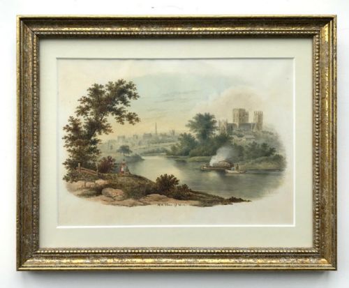 Original Early 19th Century English Antique Watercolour Painting N East View of York Inscribed & Dated 1824 Yorkshire Landscape