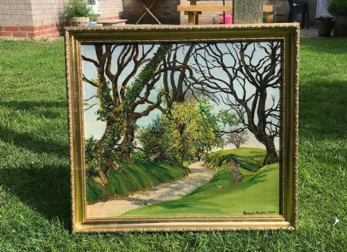 fig 2. Ernest Forbes RBA Signed Original 20th Century Oil Painting on Board Yorkshire Landscape Tree Scene