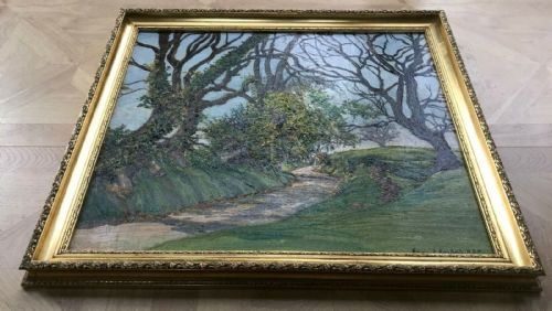 fig 4. Ernest Forbes RBA Signed Original 20th Century Oil Painting on Board Yorkshire Landscape Tree Scene