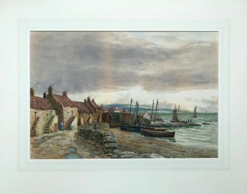 fig 1. John Hamilton Glass SSA Original Antique Watercolour Painting Buckhaven Scotland