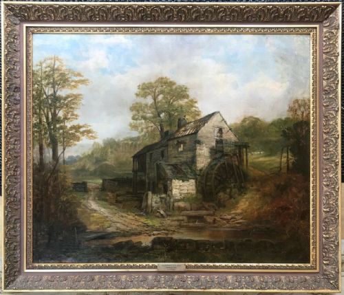 fig 1. William Mitchell of Maryport Original 1896 19th Century English Antique Oil Painting Old Ellerbeck Mill in Cumbria