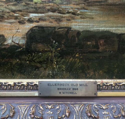 fig 2. William Mitchell of Maryport Original 1896 19th Century English Antique Oil Painting Old Ellerbeck Mill in Cumbria