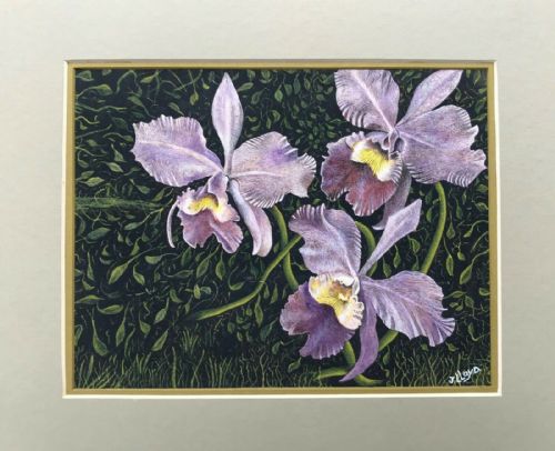 fig 2. JAMES LLOYD (1905-1974) Signed Original Mid 20th Century English Gouache Painting Still Life Flowers Iris