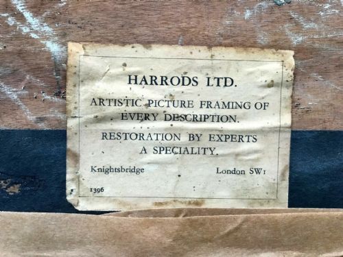 fig 1. Inscribed Sickert Verso Antique Original Oil Painting Lake & Castle Landscape