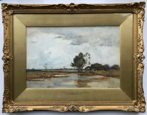 James Herbert Snell Ri Original Antique Watercolour Painting Hemingford Abbots
