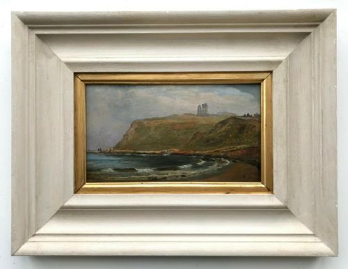 Scarborough North Bay Yorkshire Coastal Seascape View Original 19th Century Antique English School Oil Painting
