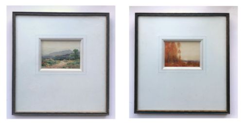 A Pair, One Signed Adam Knight, Original English Antique Watercolour Landscape Paintings
