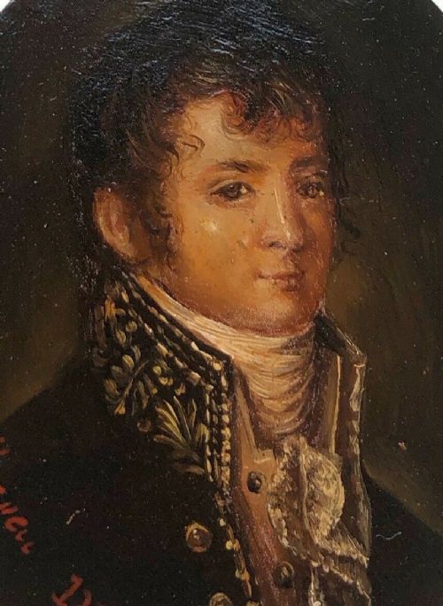 fig 1. Original Dutch 18th Century Miniature Oval Portrait of a Gentleman Signed & Dated 1791