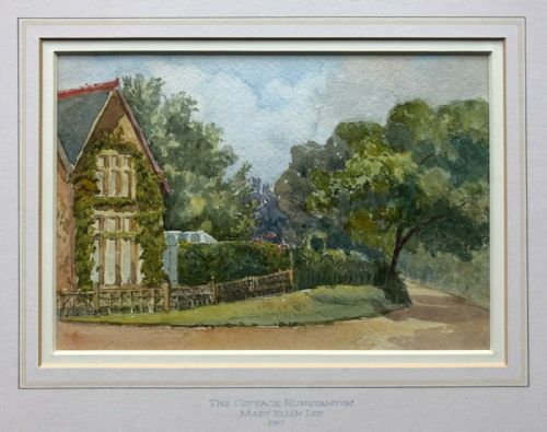 Mary Ellen Lee Original 1907 Antique Watercolour Painting Cottage Hunstanton, Norfolk English Landscape