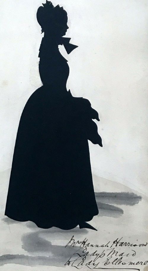 fig 1. Original 19th Century English Antique Victorian Silhouette Portrait of a Lady's Maid