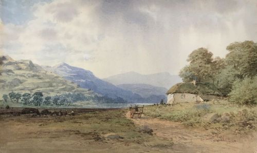 William Moore Signed Original 1880 Antique 19th Century Watercolour Painting Near Loch Tay Scotland Landscape