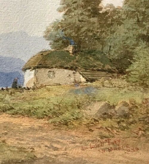 fig 1. William Moore Signed Original 1880 Antique 19th Century Watercolour Painting near Loch Tay Scotland Landscape