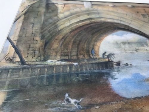 fig 2. Signed J Varley 1803 Original Antique Watercolour Painting Ouse Bridge York Landscape