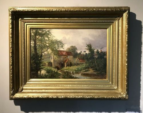fig 2. William Greaves Original 19th Century English Antique Oil Painting on Canvas in Decorative Gilt Period Frame Yorkshire River & Mill Landscape