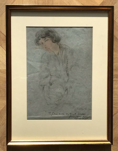 Jacob Kramer (1892-1962) Signed Early 20th Century Original Portrait Charcoal & Pastel Drawing  Figure of a Girl,