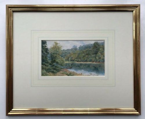 fig 1. George Lane Fox MP (1st Baron of Bingley) Original Early 20th Century Watercolour Painting Wothersome Lake English Landscape