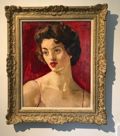 Philip Naviasky (1894-1983) Signed Mid 20th Century Portrait of a Young Women Original Oil Painting on Artist Board.