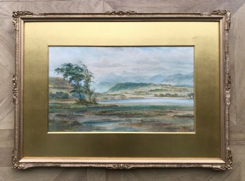 H MAX KRAUSE SIGNED ORIGINAL 19TH CENTURY ANTIQUE WATERCOLOUR PAINTING CONWY VALLEY WALES WELSH LANDSCAPE FRAME UNGLAZED - ADDITIONAL PHOTO 1