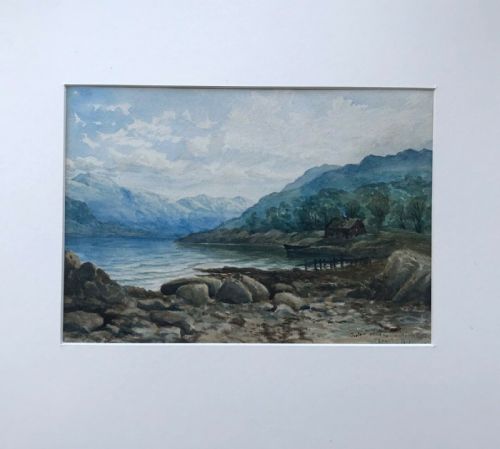 fig 1. Signed Original 19th Century Antique Watercolour Painting Ardnamurchan West Highland Scotland Landscape