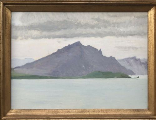 fig 1. Frances Watt (Scottish) Original Oil Painting 'Cliffs of Portree' Isle of Skye Scotland Landscape