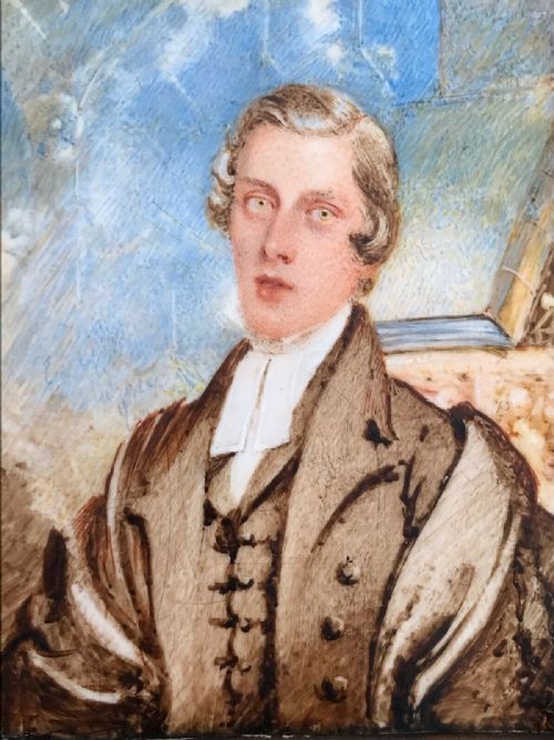 fig 1. Original 19th Century Portrait of a Gentleman Lawyer Original Antique Watercolour Painting in Period Frame