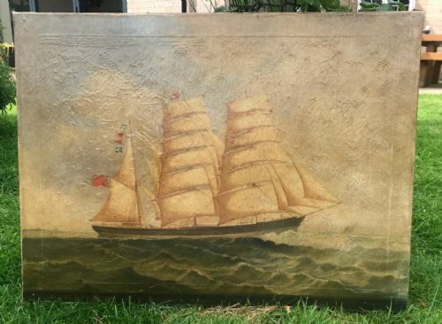 Signed C W Williamson Original 19th Century Antique Oil Painting on Canvas Clipper Ship Leaving Liverpool Port English Seascape