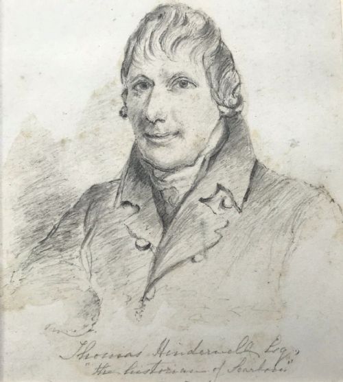 Original Circa 1800 Antique Pencil Drawing Portrait of Thomas Hinderwell Esq Custodian Scarborough Notable Yorkshire Figure